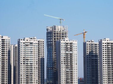 Vinçli inşaat alanı, Turna Kulesi Kalkınma Alanı, Şehir, vinç ve inşaat Apartman binaları, emlak geliştirme, altyapı, kentsel manzara, inşaat mühendisliği