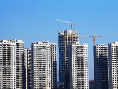 Vinçli inşaat alanı, Turna Kulesi Kalkınma Alanı, Şehir, vinç ve inşaat Apartman binaları, emlak geliştirme, altyapı, kentsel manzara, inşaat mühendisliği