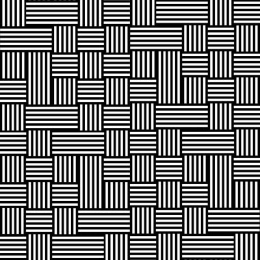 Dikey ve yatay çizgilerle kusursuz siyah ve beyaz geometrik desen, modern ve soyut dokuma tasarımı, dikey çizgiler dokuma gibi sepet dokuması gibi