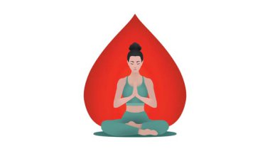 Yoga nilüferinde oturan kadın, sağlıklı Asyalı kadın yoga, nefes alıp verme, Lotus pozisyonunda meditasyon, Evrenin Ruhu, yoga ve meditasyon yapan kadın, meditasyon, farkındalık.