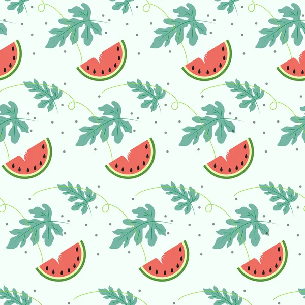 Nahtlose Scheibe Wassermelonenmuster Mit Pastellfarbenem Hintergrund — Stockvektor