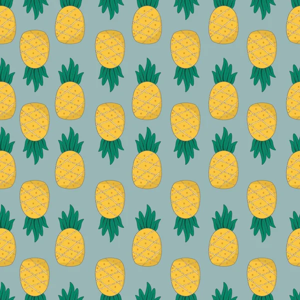 Niedliche Ananasfrucht Nahtloses Muster Mit Pastellhintergrund — Stockvektor