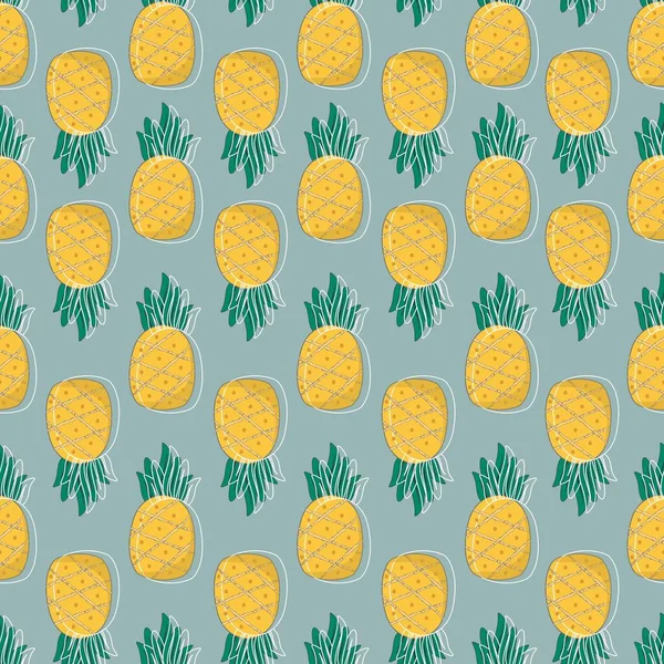 Roztomilý Ananas Ovoce Bezešvé Vzor Pastelovým Pozadím — Stockový vektor