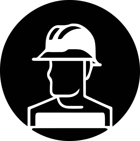 Simple Black White Contractor Vektor Logo — Stock Vector