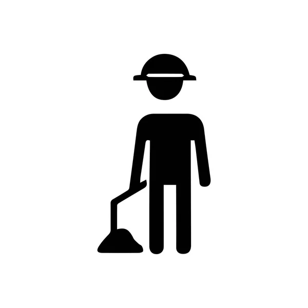 Απλό Ασπρόμαυρο Λογότυπο Vektor Εργολάβου — Διανυσματικό Αρχείο