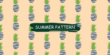 Eşsiz soyut yaz ananas meyveleri dikişsiz desen arka plan