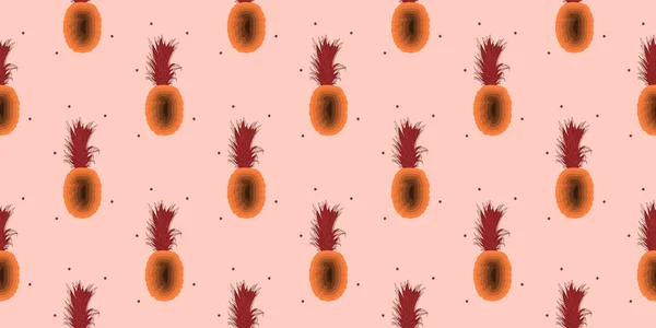 Einzigartige Abstrakte Sommer Ananas Früchte Nahtlose Muster Hintergrund — Stockvektor