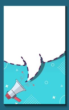 Konuşma balonu arkaplanı olan basit bir hoparlör için düz megafon