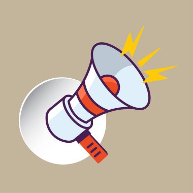 Basit Düz Ses Sözcüsü Toa Megafon Çizim Tasarımı