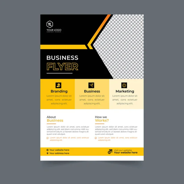 Business Flyer Design Corporate Flyer Template Geometric Shape Poster Design — Stock Vector