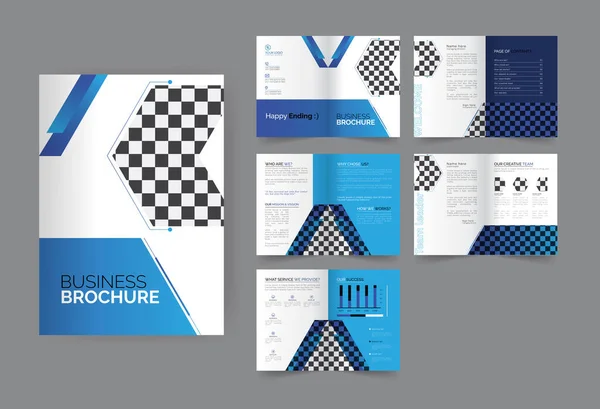 Geschäftsbericht Layout Design Business Bifold Broschüre Minimalistische Layout Stil Verwendung — Stockvektor