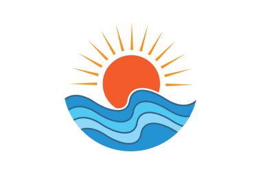 Güneş ve Dalga illüstrasyon logosu