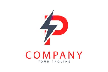 P harfi gök gürültüsü tasarım şablonu