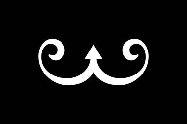 Minimalist Harf w Ok logo tasarım şablonu Siyah arkaplan üzerinde