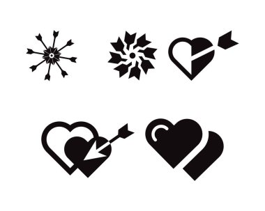 soyut aşk ok simgesi logo dizayn şablonu.