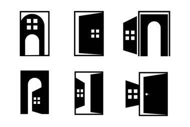 Kapı Simge logo şablonu vektör tasarım çizimlerini ayarla