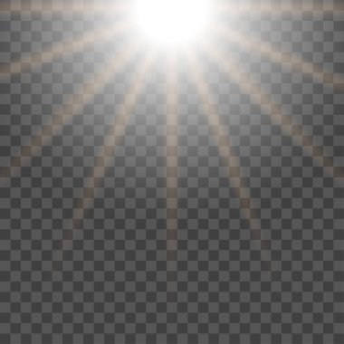 Parlak güneş parıltısı ışık efektleri parlayan elementler.
