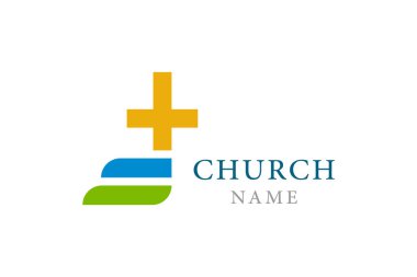 Vektör kilise Hıristiyan logosu tasarımı