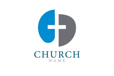 Vektör kilise Hıristiyan logosu tasarımı