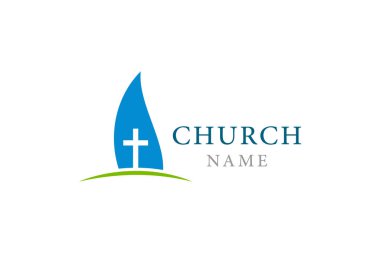 Vektör kilise Hıristiyan logosu tasarımı