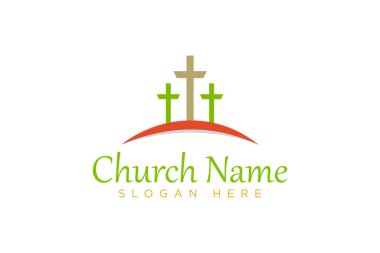 Vektör kilise Hıristiyan logosu tasarımı