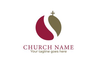 Vektör kilise Hıristiyan logosu tasarımı