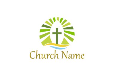 Vektör kilise Hıristiyan logosu tasarımı