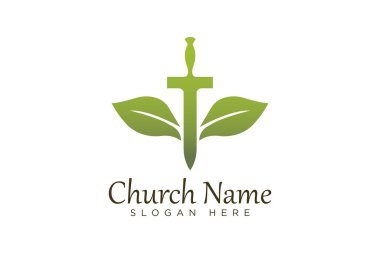 Vektör kilise Hıristiyan logosu tasarımı