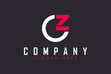 Minimal Awesome Moda Profesyonel Harf G Z Logo Tasarım Şablonu Siyah Arkaplan