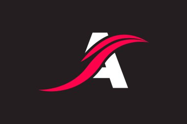 Minimum Harf A logosu. İşletme ve Şirket Logoları için kullanılabilir. Vektör Logosu Şablon Elemanı.