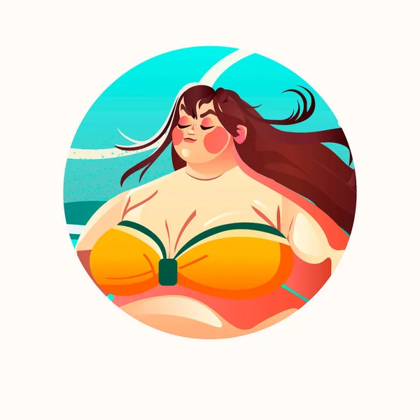 Charakter Ciało Piękna Dziewczyna Plaży — Wektor stockowy