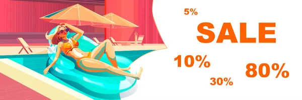 Havuz kenarında rahatla, karakterler, güzel kız, sahilde, indirimler, indirim