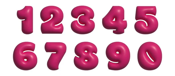 白の背景に3つのレッドナンバー9が分離されています 光沢のある赤光沢のある数字の3 Dレンダリング 三代目 — ストック写真