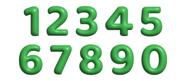 白の背景に3つのレッドナンバー9が分離されています 光沢のある赤光沢のある数字の3 Dレンダリング 三代目 — ストック写真