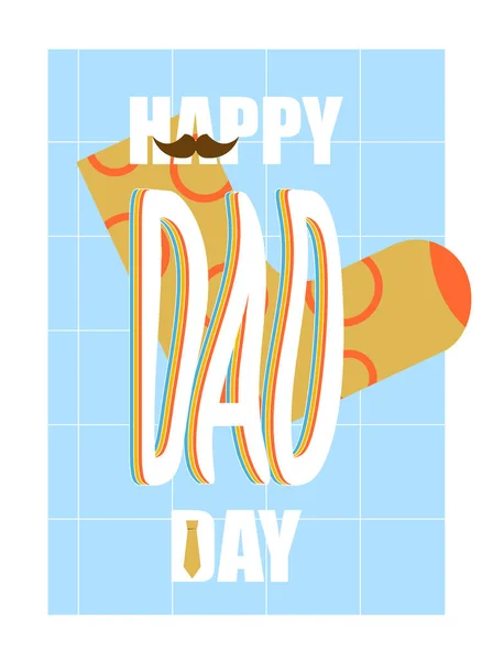 Postcard Father Day Poster Retro Style Paper Cut Vector Illustration — Stock Vector