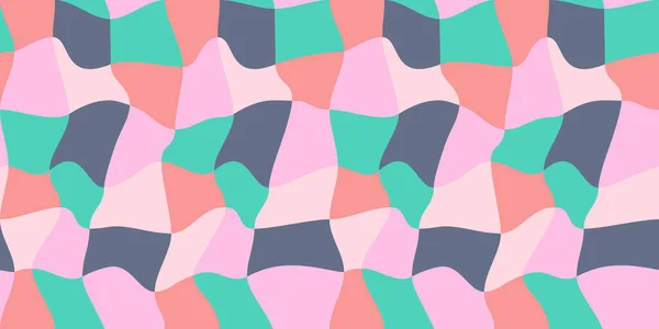 Modèle Géométrique Sans Couture Carrés Multicolores Formes Déformées Minimalisme — Image vectorielle