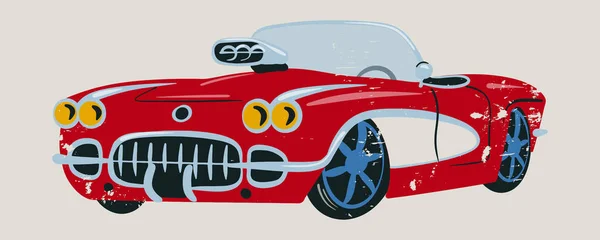 Ретро Автомобіль 1940 Років Вінтажний Автомобіль Векторні Ілюстрації Ретро Текстурою — стоковий вектор