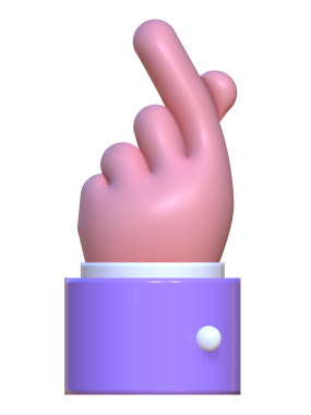 Oyuncak elin üç boyutlu görüntüsü. Paraya işaret eden el hareketi. Şeffaf bir arkaplanda üç boyutlu komik bir el.