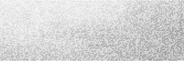 Dense binary code pattern creates a textured abstract background representing themes of digital data and encryption on a clean white surface.