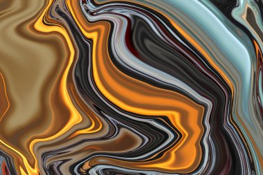 Kahverengi, sarı ve siyah renkli sıvılaştırılmış arka plan. Soyut kavram fikri.