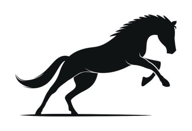 Koşan at silueti vektörü