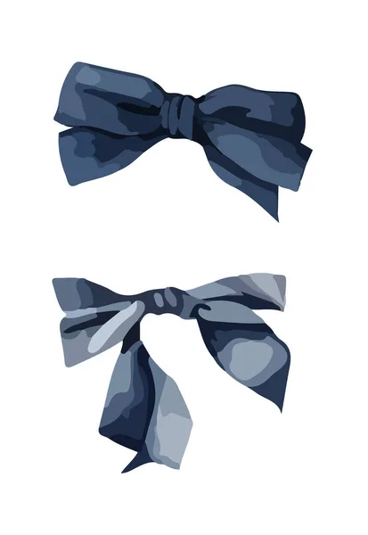 Blue Bow Clipart Isolated Vector Illustration — Stock Vector