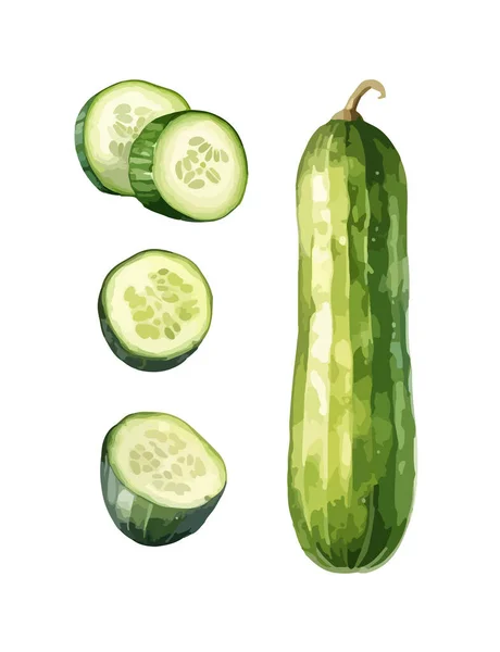 Cucumber Clipart Isolated Vector Illustration — Stock Vector