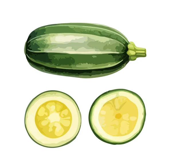 Zucchini Clipart Isolated Vector Illustration — Stock Vector