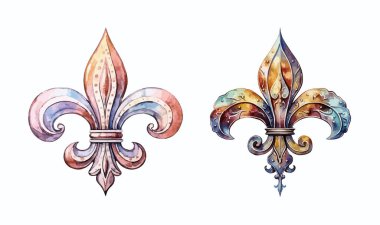 Fleur de lis clipart, izole vektör illüstrasyonu.