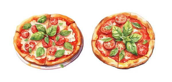 Pizza Cliparts Isolierte Vektorillustration — Stockvektor