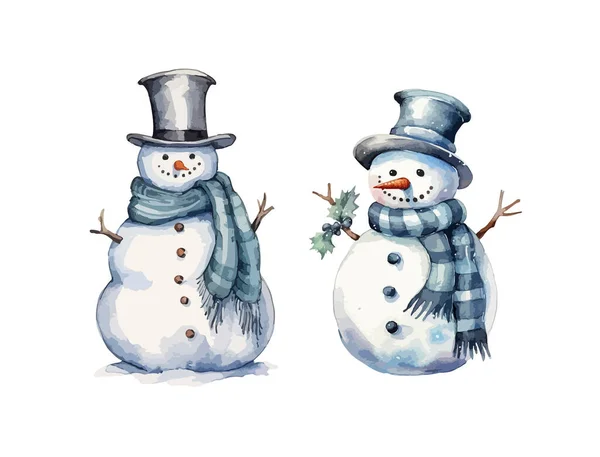 Snowman Clipart Odizolowany Wektor Ilustracji — Wektor stockowy