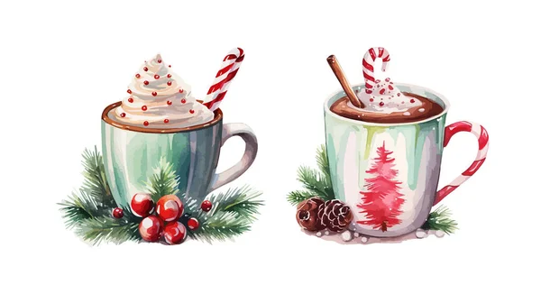Christmas Hot Chocolate Clipart Isolated Vector Illustration — Stock Vector