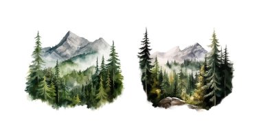 Mountains clipart, isolated vector illustration. clipart