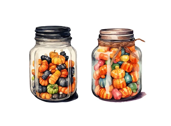 Clipart Bonbons Halloween Illustration Vectorielle Isolée — Image vectorielle
